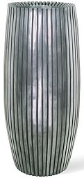 Lines Round Tall Polystone Indoor Planter
