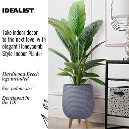 IDEALIST Lite Honeycomb Style Egg Planter on Legs, Round Pot Plant Stand Indoor