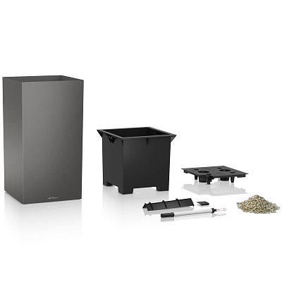 LECHUZA CANTO High Square Tall Poly Resin Self-watering Planter