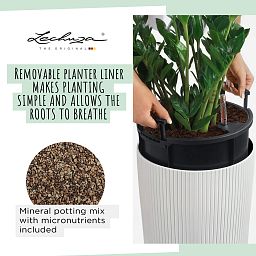 LECHUZA CILINDRO Color Round Tall Poly Resin Self-watering Planter