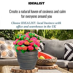 IDEALIST Lite Row Light Concrete Egg Planter