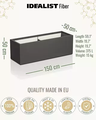 AXIS Trough Outdoor Fiberglass Planter