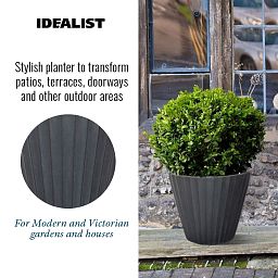IDEALIST Lite Vintage Ribbed Round Vase Outdoor Planter