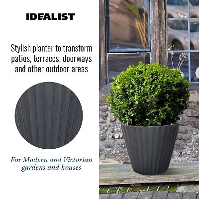 IDEALIST Lite Vintage Ribbed Round Vase Outdoor Planter