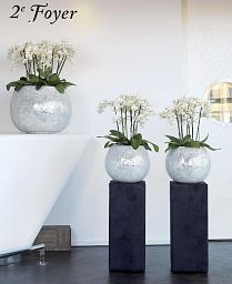Disco Round Polystone Indoor Planter