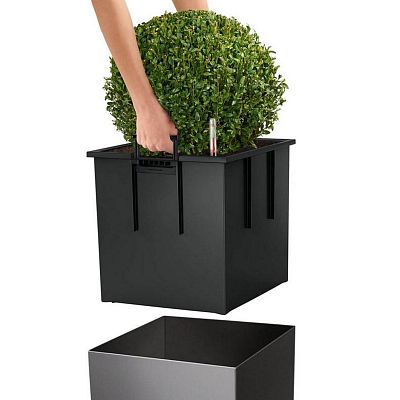 LECHUZA CUBE Square Poly Resin Self-watering Planter