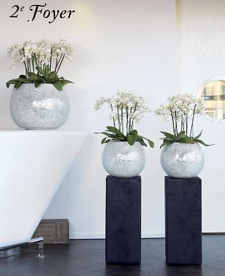 Disco Round Polystone Indoor Planter
