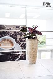 Geo Round Tall Polystone Indoor Planter