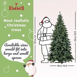 XMMS Swansea Artificial Christmas Tree with Tree Skirt & Cotton Gloves Real Touch Mixed Pine and Fir