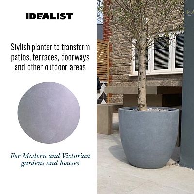 IDEALIST Lite Contemporary Light Concrete Egg Planter