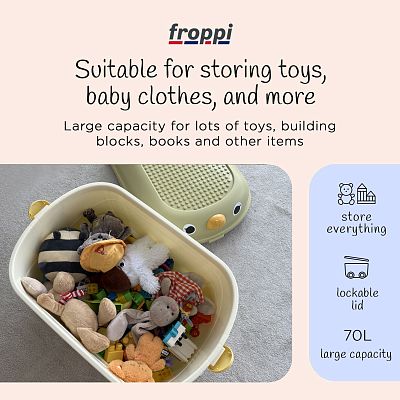 Toy Box for Toy Storage on Wheels with Lid by Froppi