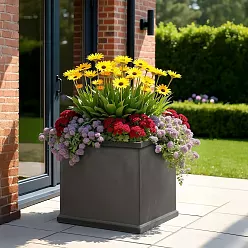 Grosvenor Fiberglass Square Antique FL Planter Pot In/Out