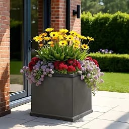 Grosvenor Fiberglass Square Antique FL Planter Pot In/Out