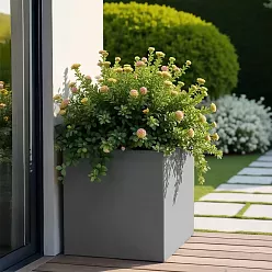 IDEALIST Lite Square Box Contemporary Light Concrete Planter