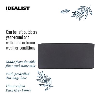 IDEALIST Lite Window Box Light Concrete Planter