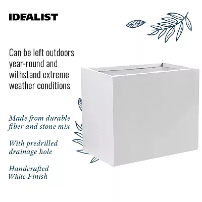 IDEALIST Lite Contemporary Light Concrete Trough Planter