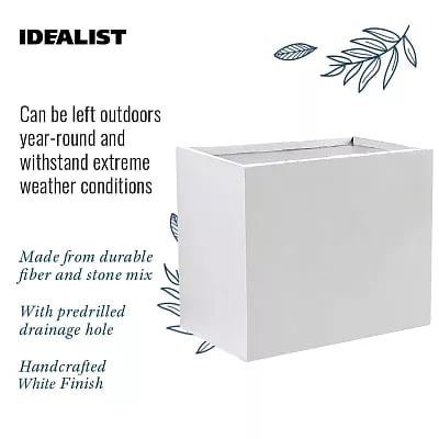 IDEALIST Lite Contemporary Light Concrete Trough Planter