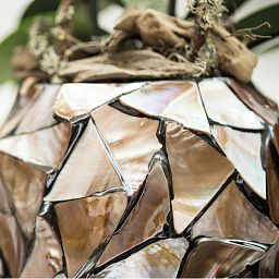 Shell Orchid Round Tall Polystone Indoor Planter