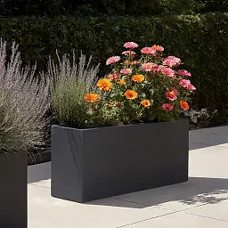 IDEALIST Lite Contemporary Light Concrete High Trough Planter Set