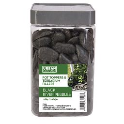 Plant Pot Toppers Stones Black River Pebbles