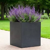 IDEALIST Lite Contemporary Flower Box Square Garden Planter, Faux Lead...