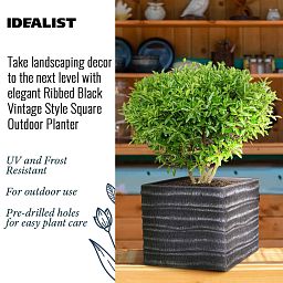 IDEALIST Lite Straw Ribbed Square Outdoor Planter