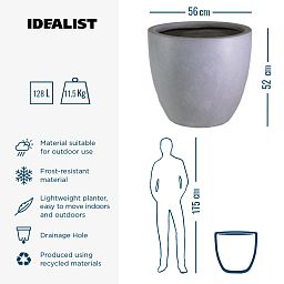 IDEALIST Lite Contemporary Light Concrete Egg Planter