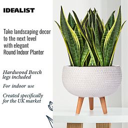 IDEALIST Lite Honeycomb Style Bowl Planter on Legs, Round Pot Plant Stand Indoor