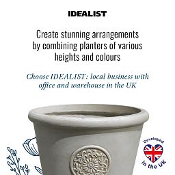 IDEALIST Lite Rustic Style Rolled Rim Wide Vase Outdoor Planter