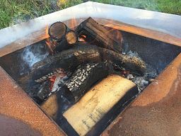 Square Corten Steel Fire Garden Table