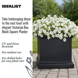 IDEALIST Lite Victorian Box Square Light Stone Outdoor Planter