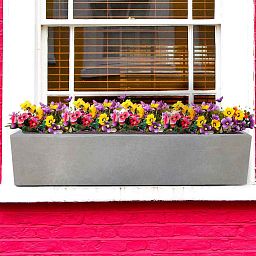 IDEALIST Lite Window Box Light Concrete Planter Set