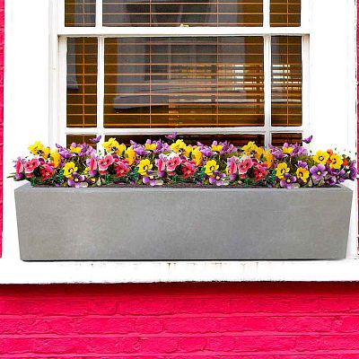 IDEALIST Lite Window Box Light Concrete Planter