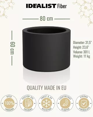 RING Round Outdoor Fiberglass Planter