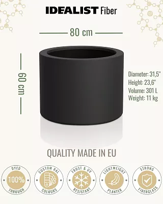 RING Round Outdoor Fiberglass Planter