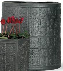 Tudor Rose Fiberglass Round Faux Lead Planter Pot In/Out