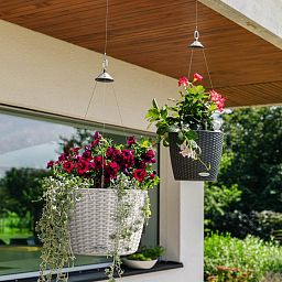 LECHUZA NIDO Cottage Round Poly Resin Outdoor Self-watering Planter
