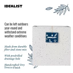 IDEALIST Lite Square Box Contemporary Marble Light Concrete Planter