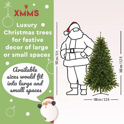 XMMS Limerick Artificial Christmas Tree with Tree Skirt & Cotton Gloves Fir Green Needles