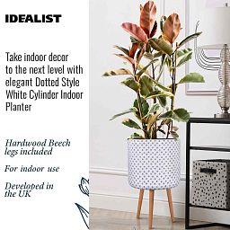 IDEALIST Lite Dotted Style Planter on Legs, Round Plant Pot Indoor