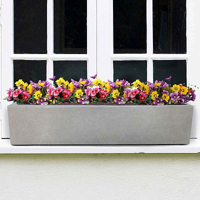 IDEALIST Lite Window Box Light Concrete Planter