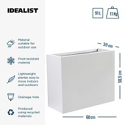 IDEALIST Lite Contemporary Light Concrete Trough Planter