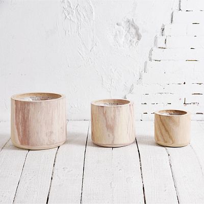 HORTICO CRAFT Wooden House Planter Round Indoor Plant Pot for House Plants with Waterproof Liner