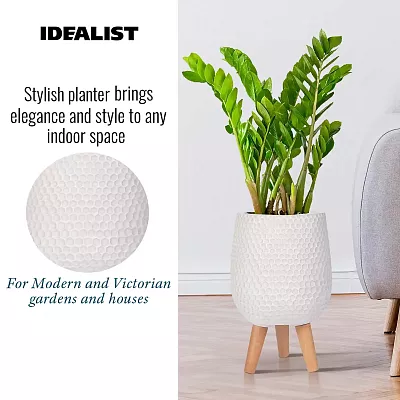 IDEALIST Lite Honeycomb Style Egg Planter on Legs, Round Pot Plant Stand Indoor