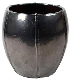 Ceramic Round Lined Glossy Planter Pot In/Out