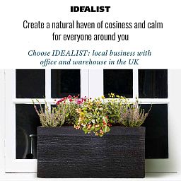 IDEALIST Lite Ribbed Light Concrete Trough Planter