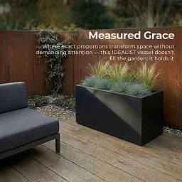 Set of 2 IDEALIST Lite Trough Garden Planters, Light Concrete Outdoor Large Plant Pots