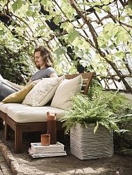 Square Resin Planter by Cadix Capi Tutch Ribbed