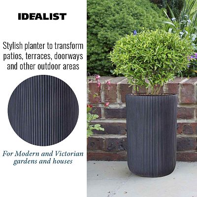 IDEALIST Lite Ribbed Cylinder Outdoor Planter