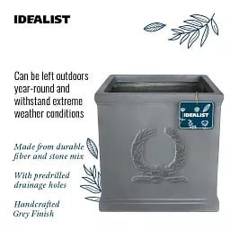 IDEALIST Kensington Light Stone Square Garden Planter